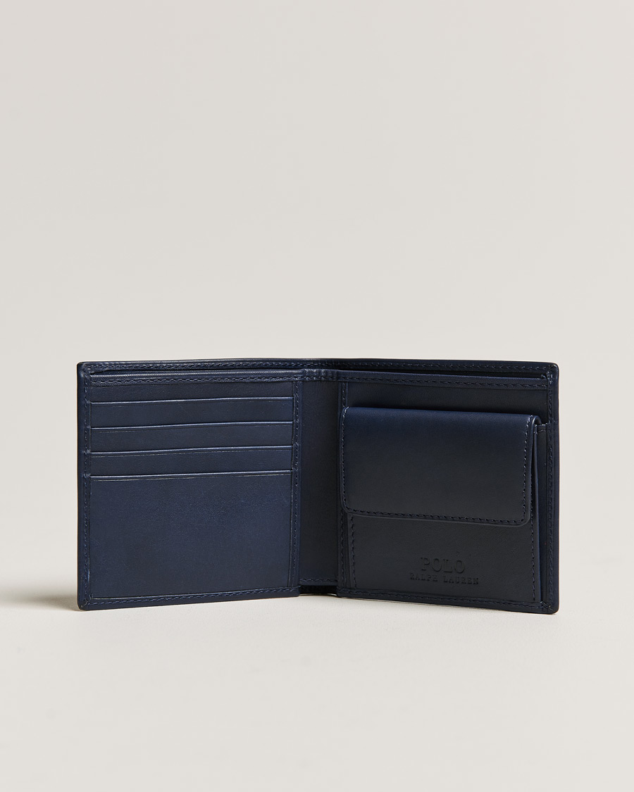 Herre | Polo Ralph Lauren Bear Leather Billfold Wallet Navy | Polo Ralph Lauren | Bear Leather Billfold Wallet Navy