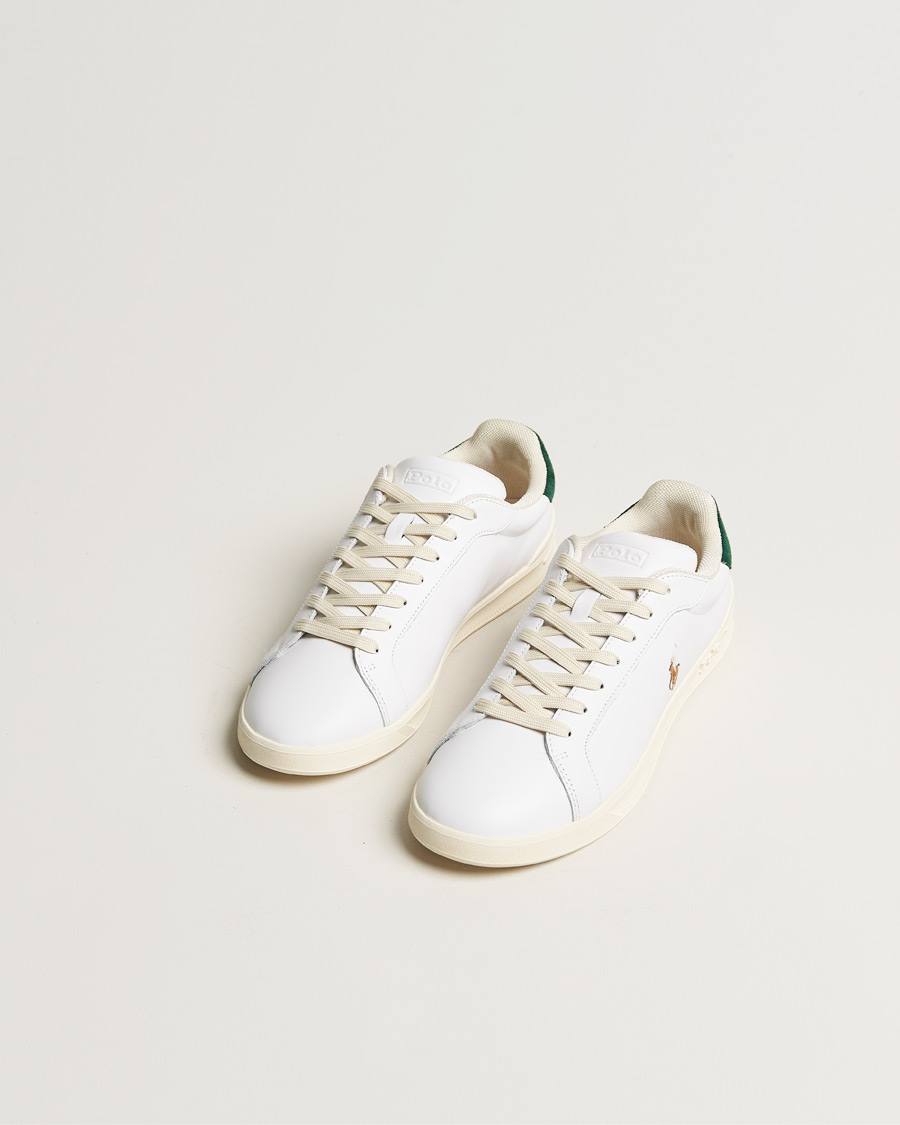 Herre | Sneakers med lavt skaft | Polo Ralph Lauren | Heritage Court II Leather Sneaker White/College Green