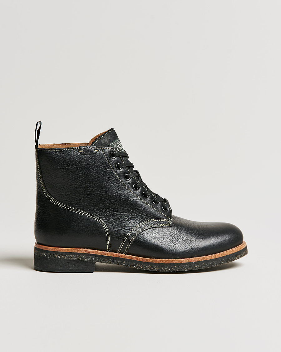 Herre | Polo Ralph Lauren RL Oiled Leather Boot Black | Polo Ralph Lauren | RL Oiled Leather Boot Black