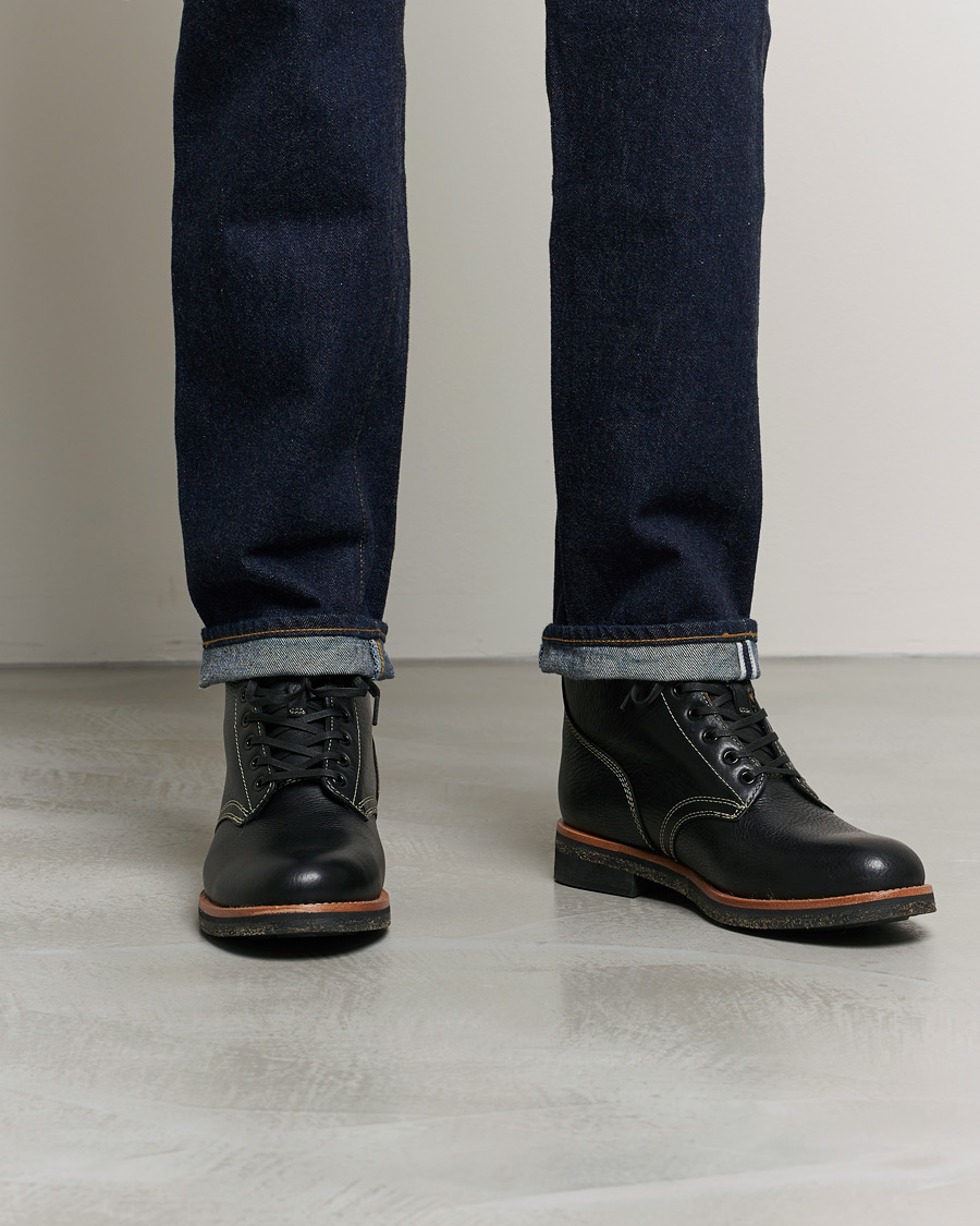 Herre | Polo Ralph Lauren RL Oiled Leather Boot Black | Polo Ralph Lauren | RL Oiled Leather Boot Black