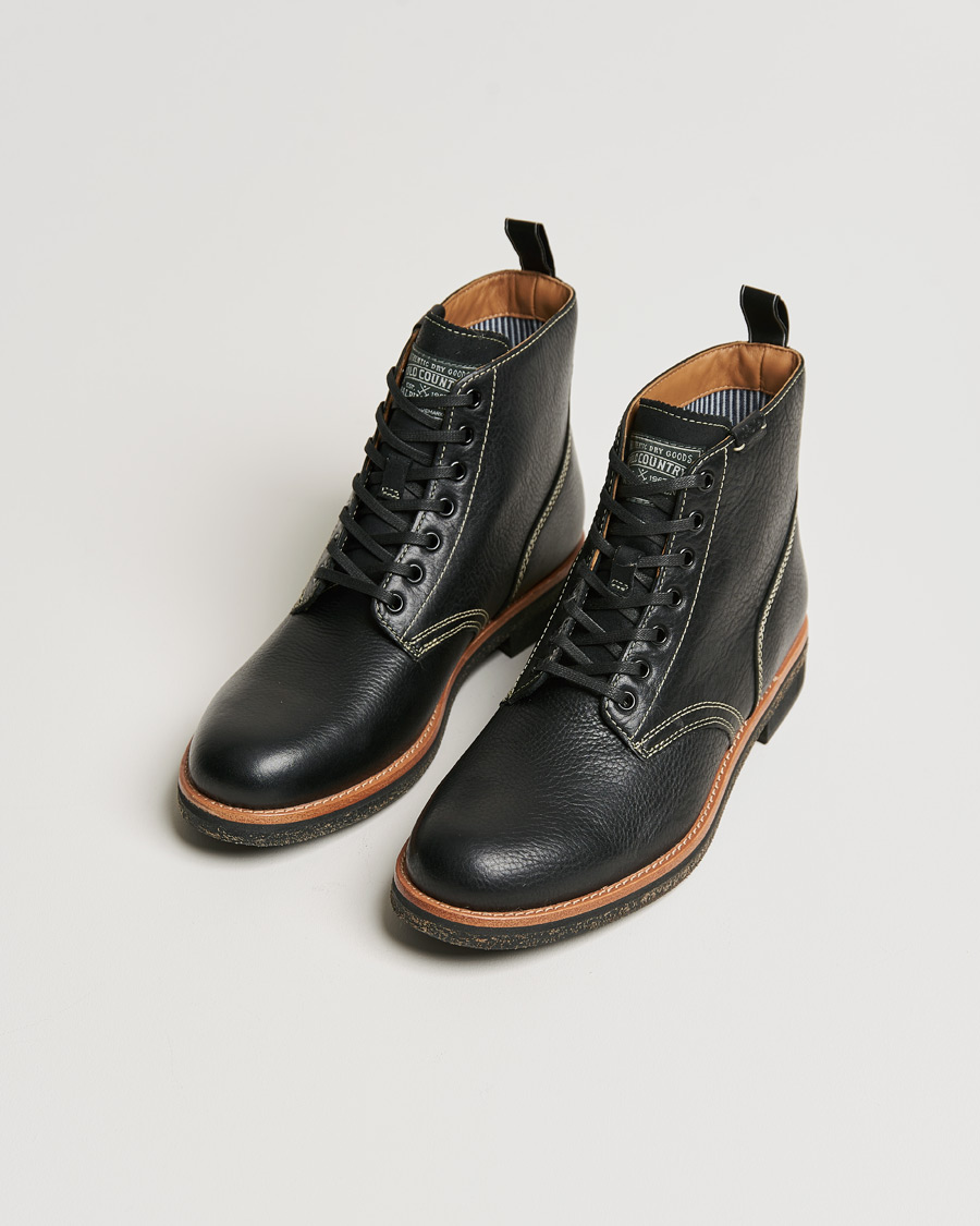 Herre | Polo Ralph Lauren RL Oiled Leather Boot Black | Polo Ralph Lauren | RL Oiled Leather Boot Black