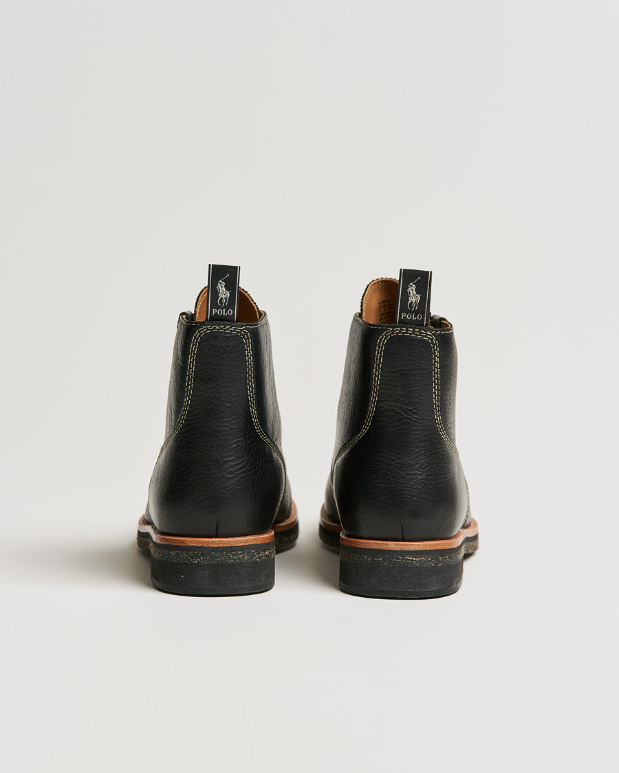 Herre | Polo Ralph Lauren RL Oiled Leather Boot Black | Polo Ralph Lauren | RL Oiled Leather Boot Black