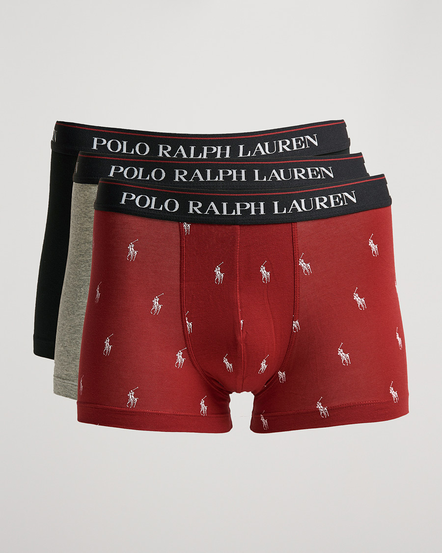 Herre | Undertøj | Polo Ralph Lauren | 3-Pack Trunk Grey/Red Pony/Black