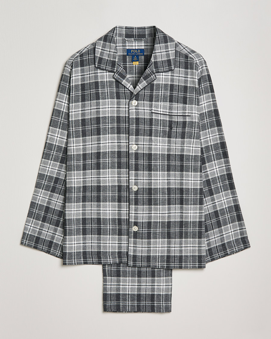 Herre | Pyjamas & Morgonkåbe | Polo Ralph Lauren | Checked Flannel Pyjama Set Grey Heather