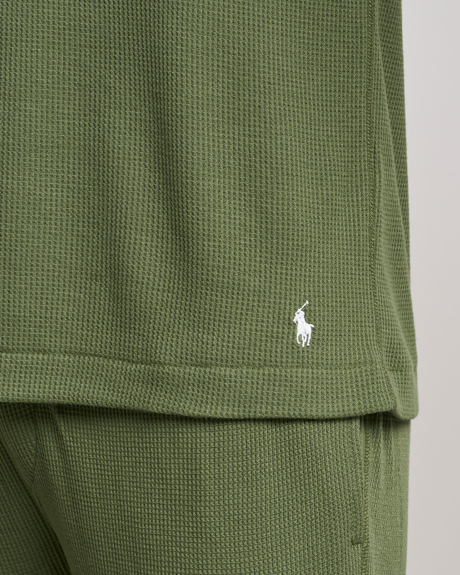 Herre | T-Shirts | Polo Ralph Lauren | Waffle Long Sleeve Crew Neck Army Olive