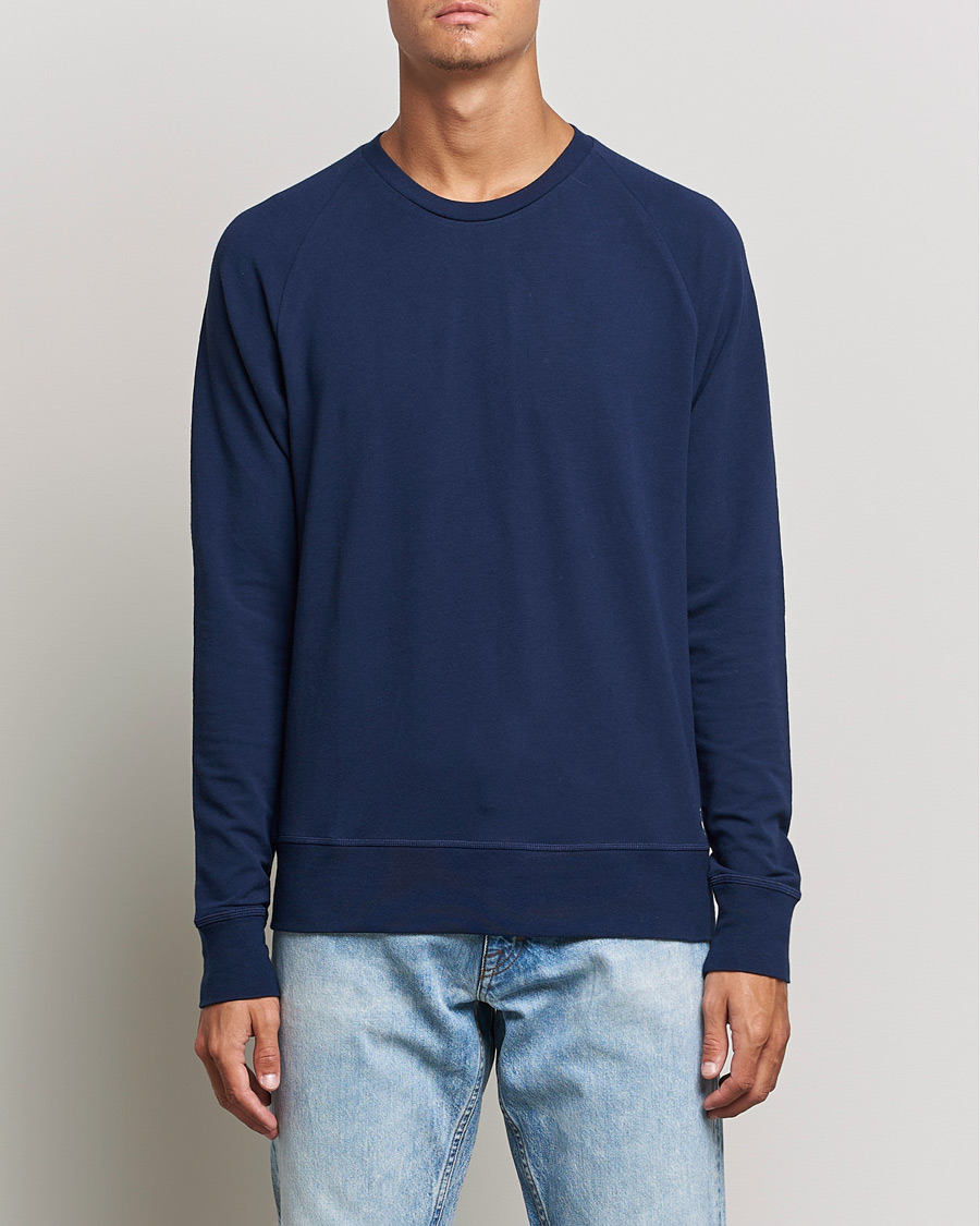 Herre | T-Shirts | Polo Ralph Lauren | Cotton Jersey Long Sleeve Tee Cruise Navy