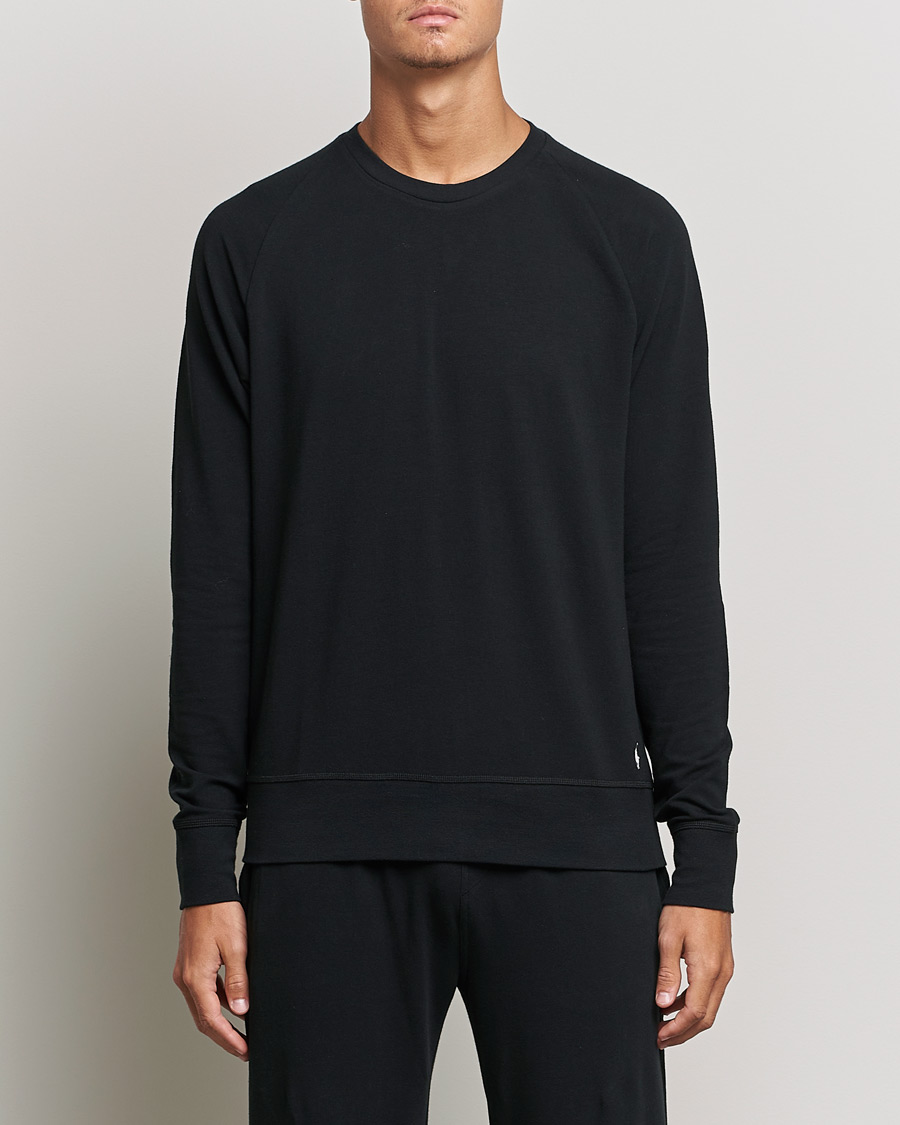 Herre | T-Shirts | Polo Ralph Lauren | Cotton Jersey Long Sleeve Tee Black