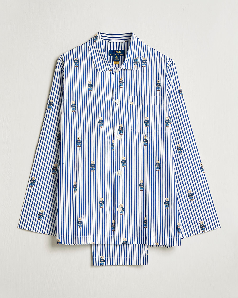 Herre | Pyjamas | Polo Ralph Lauren | Bear Striped Pyjama Set Blue/White
