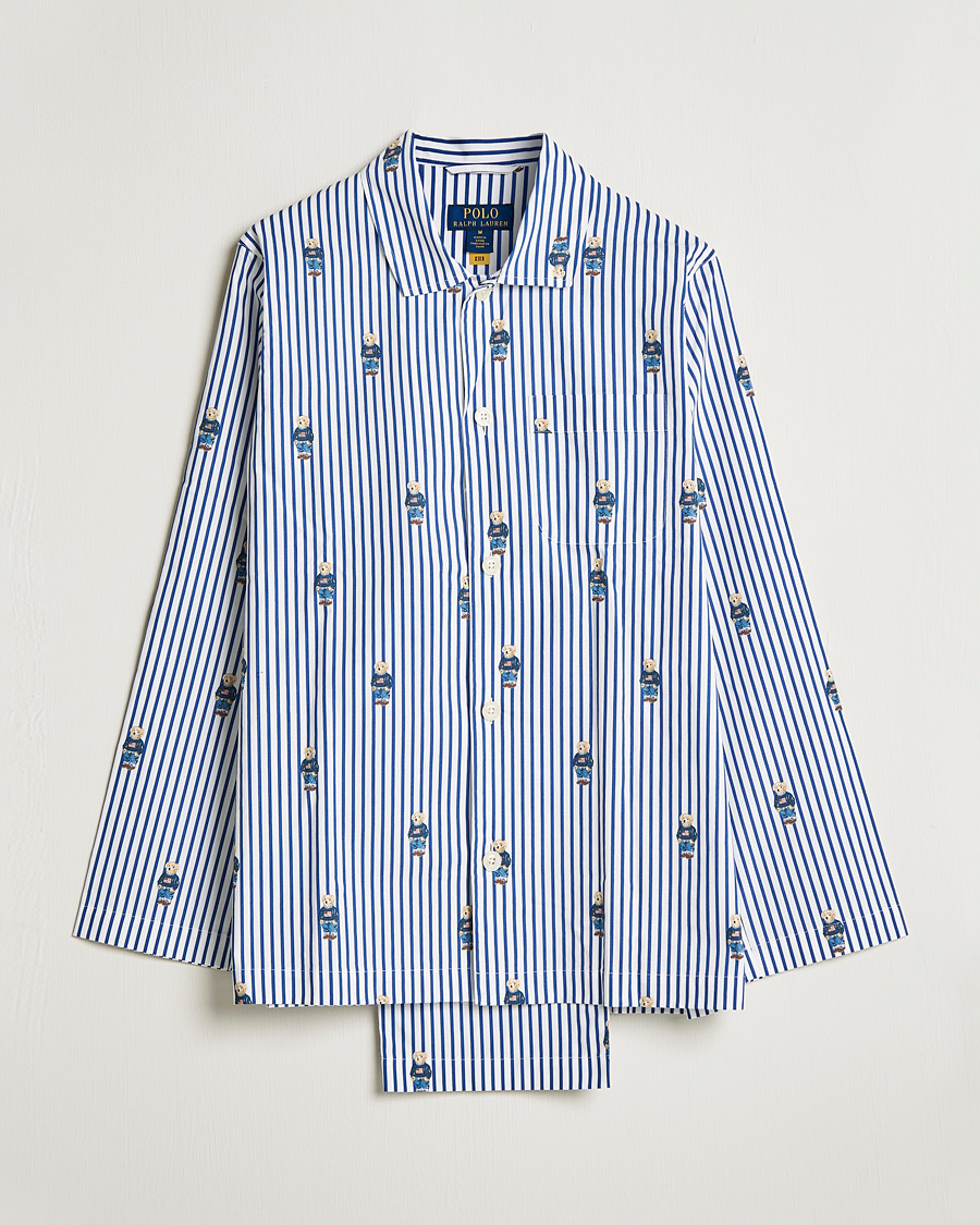 Herre | Pyjamas & Morgenkåber | Polo Ralph Lauren | Bear Striped Pyjama Set Blue/White