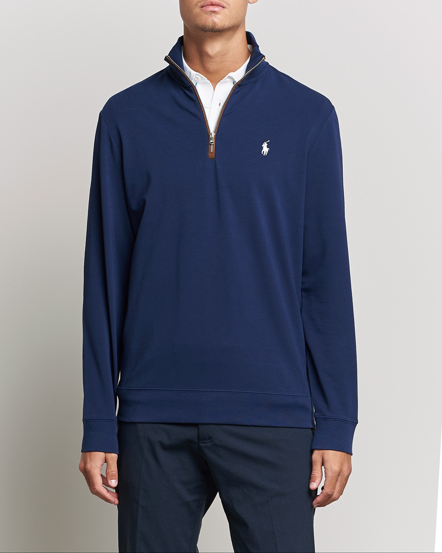 Herre | Tøj | Polo Ralph Lauren Golf | Terry Jersey Half Zip Sweater Refined Navy