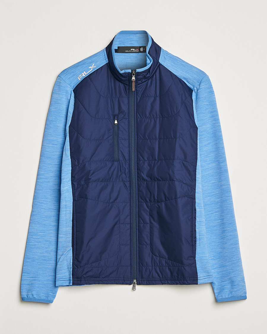 Herre | Trøjer | RLX Ralph Lauren | Performance Wool Full Zip Hybrid Sweater Navy/Blue