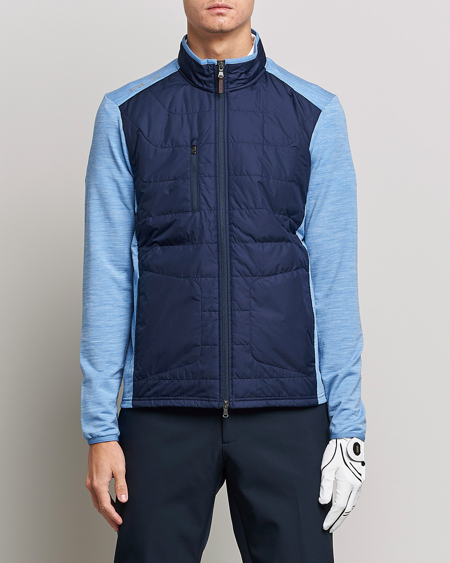 Herre | Trøjer | RLX Ralph Lauren | Performance Wool Full Zip Hybrid Sweater Navy/Blue