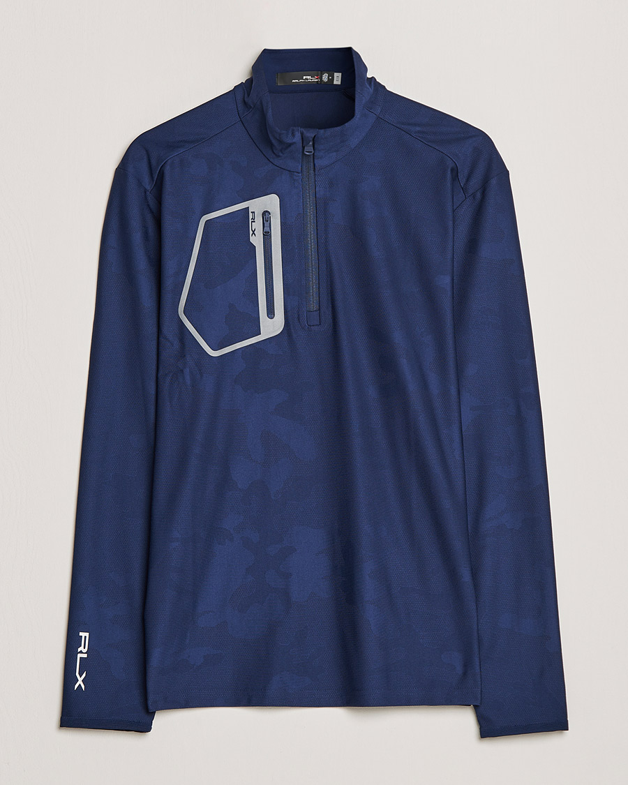 Herre | Trøjer | RLX Ralph Lauren | Luxury Performance Jersey Half-Zip French Navy Camo