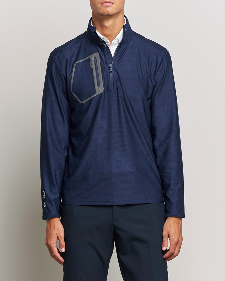 Herre | Trøjer | RLX Ralph Lauren | Luxury Performance Jersey Half-Zip French Navy Camo