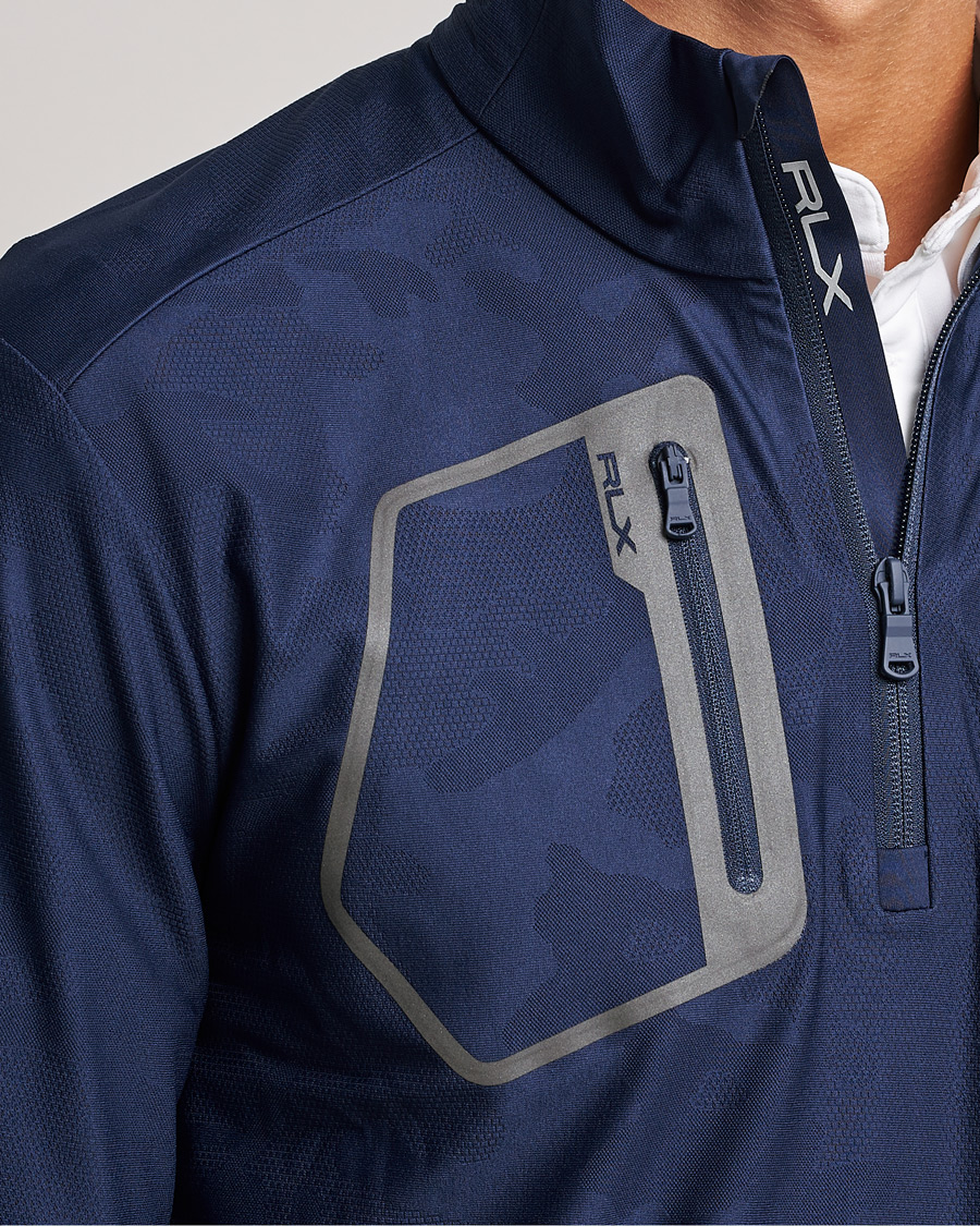Herre | Trøjer | RLX Ralph Lauren | Luxury Performance Jersey Half-Zip French Navy Camo