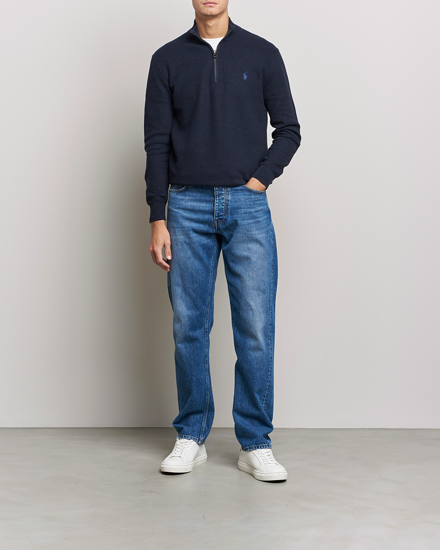 Herre | Trøjer | Polo Ralph Lauren | Textured Half-Zip Navy Heather