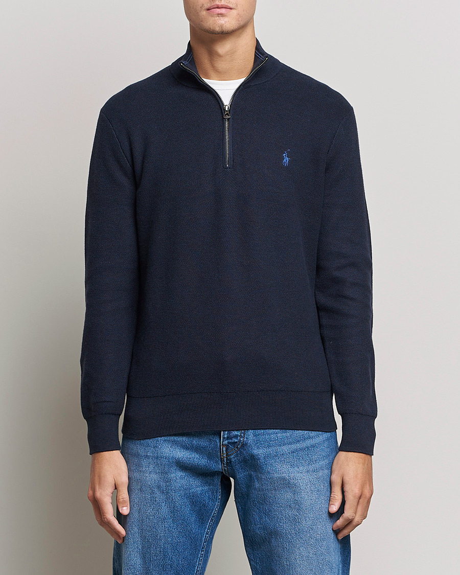 Herre | Trøjer | Polo Ralph Lauren | Textured Half-Zip Navy Heather