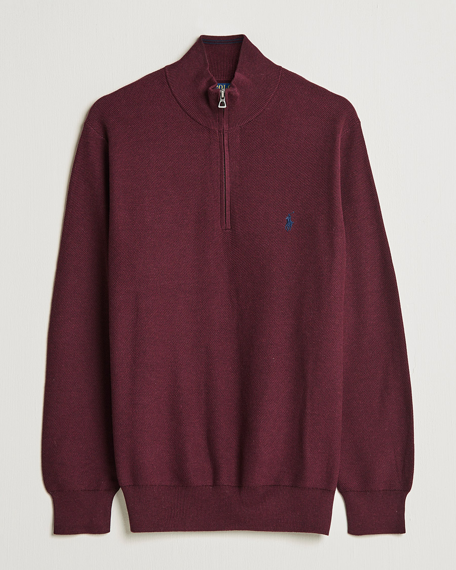 Herre | Trøjer | Polo Ralph Lauren | Textured Half-Zip Aged Wine Heather