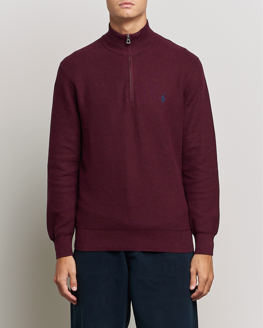 Herre | Trøjer | Polo Ralph Lauren | Textured Half-Zip Aged Wine Heather