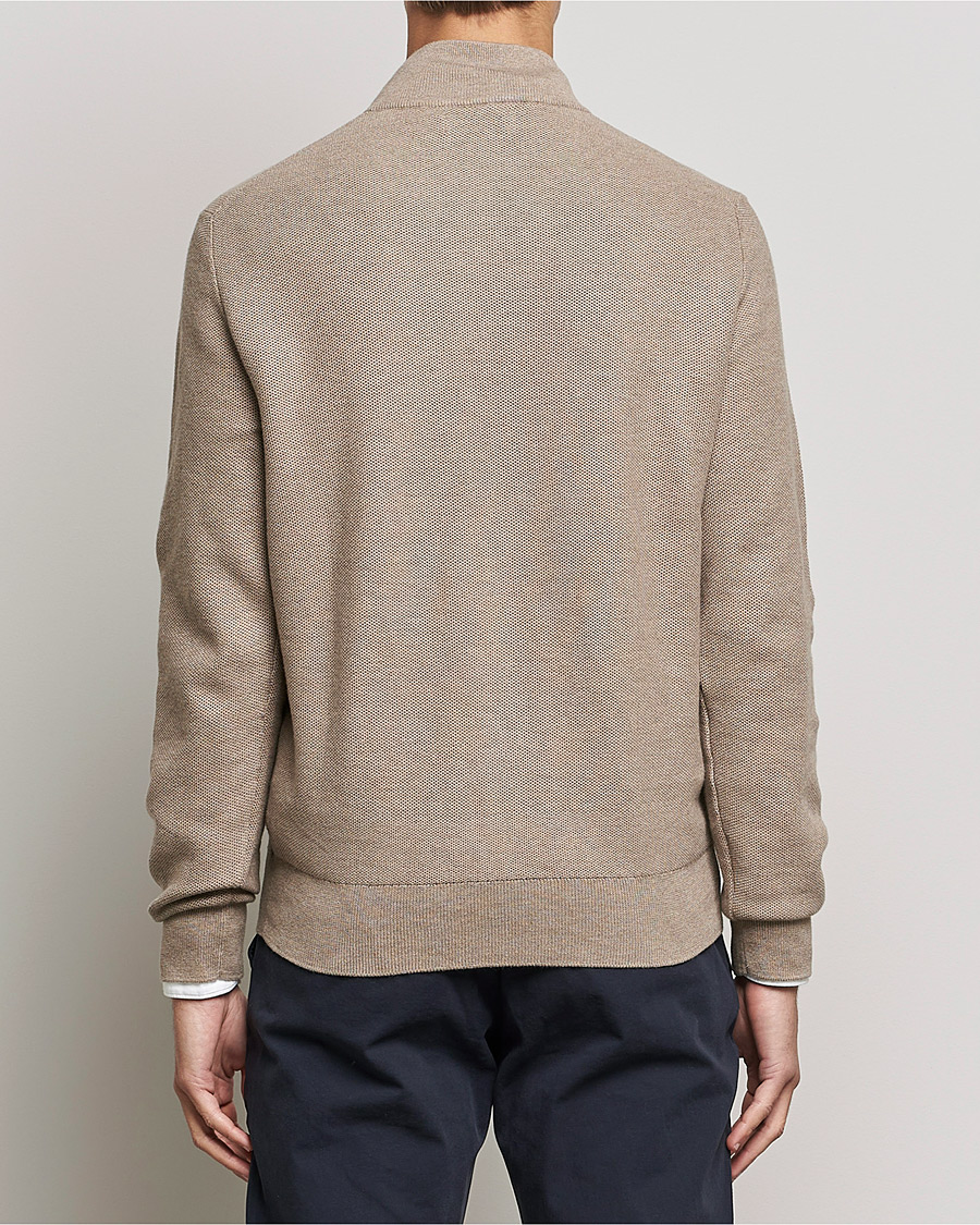 Herre | Trøjer | Polo Ralph Lauren | Textured Half-Zip Honey Brown Heather
