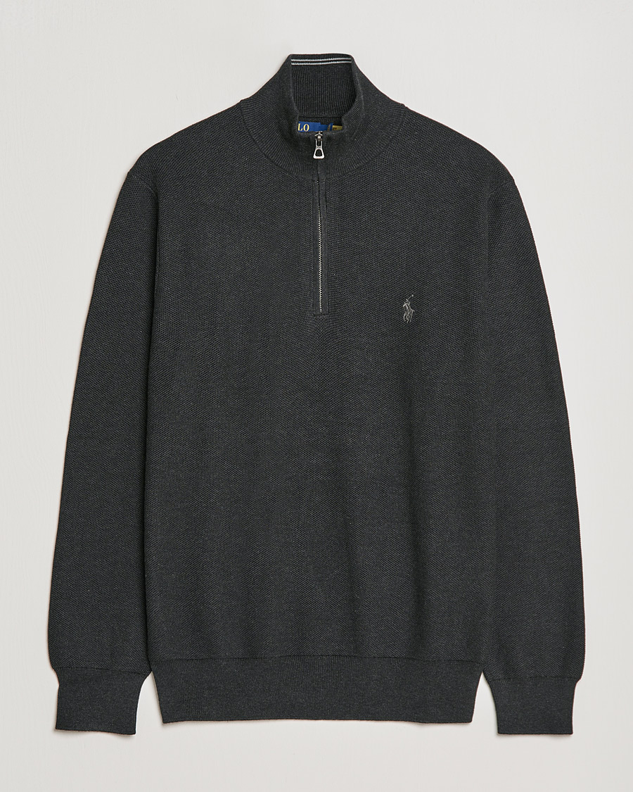 Herre | Trøjer | Polo Ralph Lauren | Textured Half-Zip Dark Granite Heather