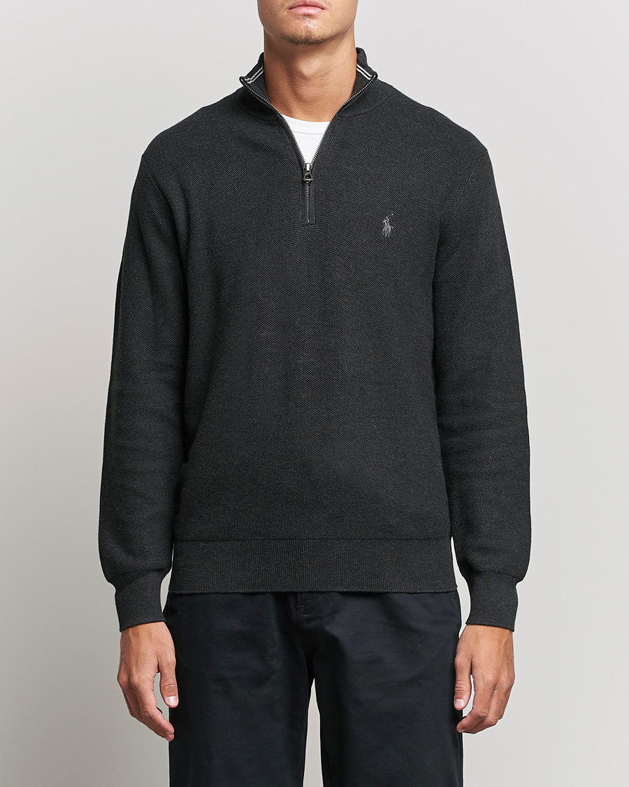 Herre | Trøjer | Polo Ralph Lauren | Textured Half-Zip Dark Granite Heather