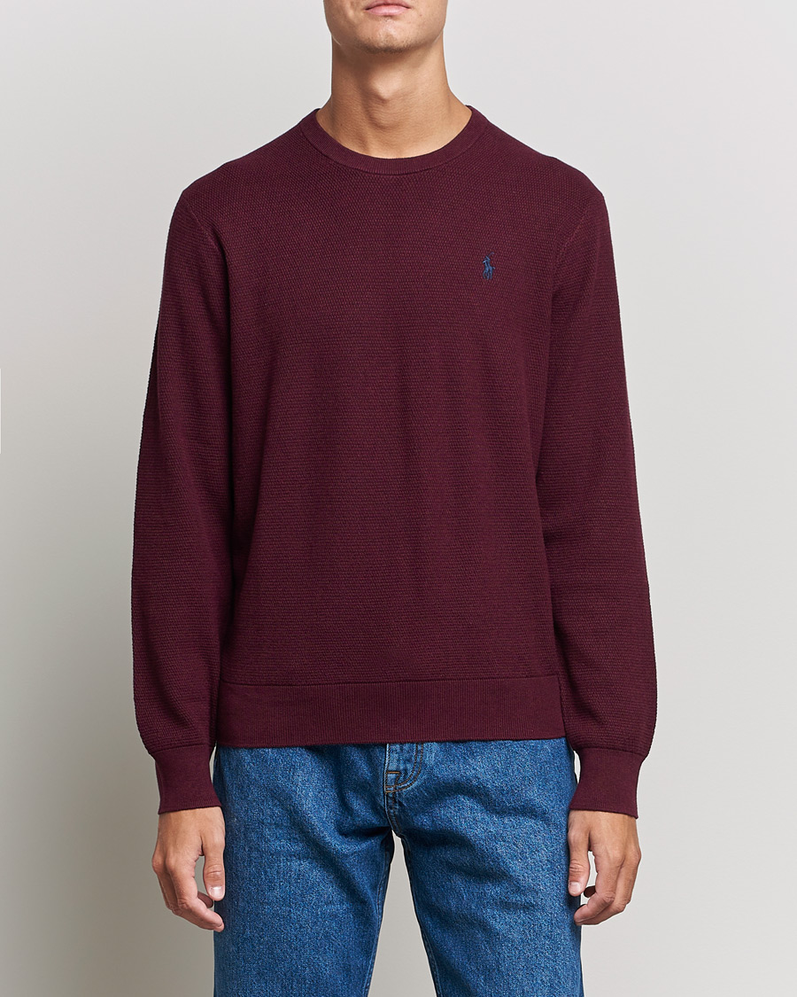 Herre |  | Polo Ralph Lauren | Textured Crew Neck Sweater Aged Wine Heather