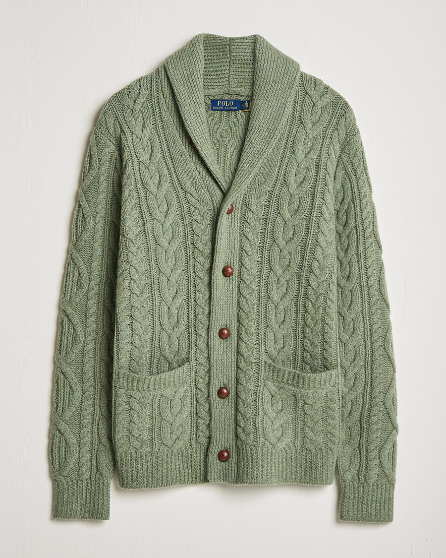 Herre | Trøjer | Polo Ralph Lauren | Wool/Cashmere Structured Cardigan Sage Blue Heather