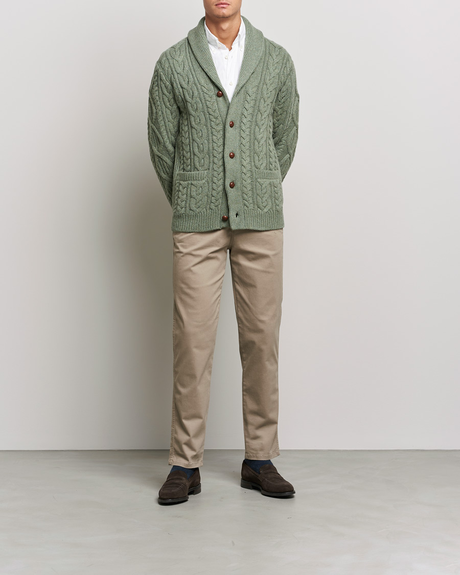 Herre | Trøjer | Polo Ralph Lauren | Wool/Cashmere Structured Cardigan Sage Blue Heather