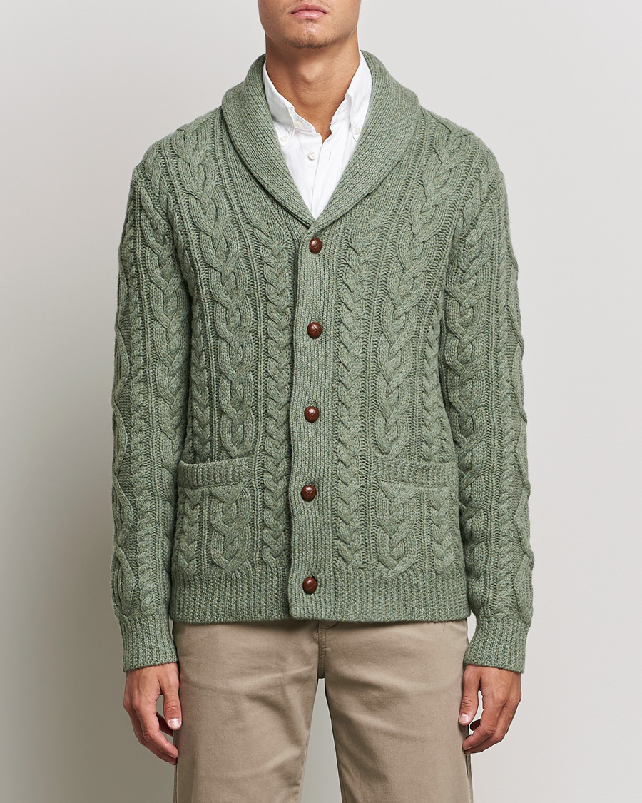 Herre | Trøjer | Polo Ralph Lauren | Wool/Cashmere Structured Cardigan Sage Blue Heather