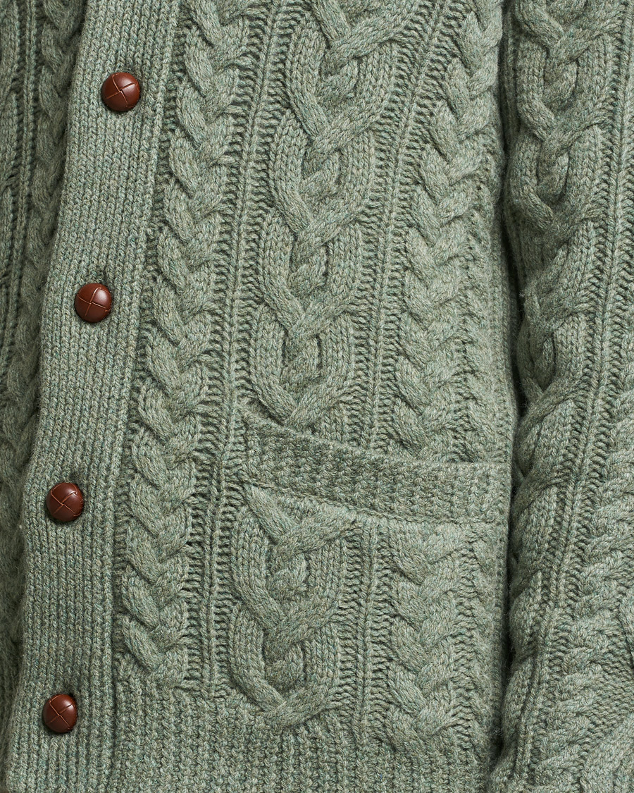Herre | Trøjer | Polo Ralph Lauren | Wool/Cashmere Structured Cardigan Sage Blue Heather