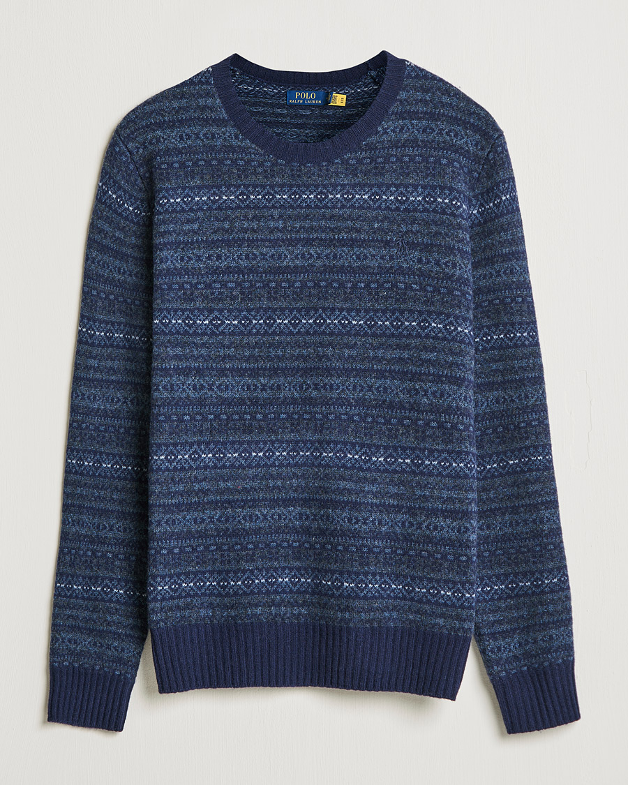 Herre | Trøjer | Polo Ralph Lauren | Wool/Cashmere Fairisle Knitted Sweater Navy