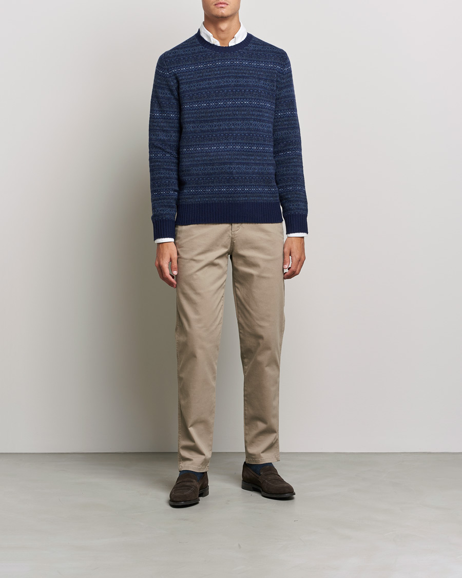 Herre | Trøjer | Polo Ralph Lauren | Wool/Cashmere Fairisle Knitted Sweater Navy