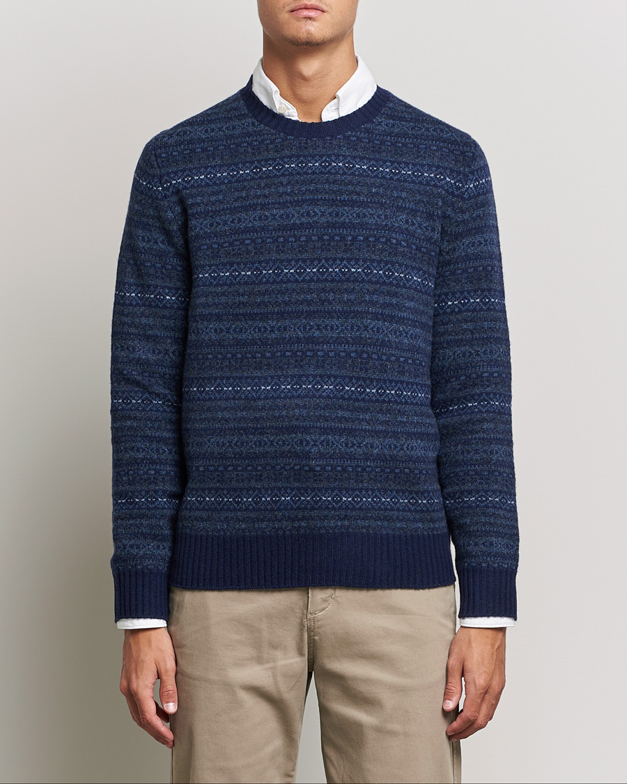 Herre | Trøjer | Polo Ralph Lauren | Wool/Cashmere Fairisle Knitted Sweater Navy