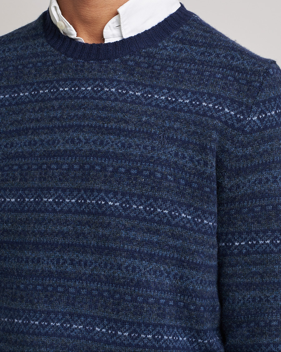Herre | Trøjer | Polo Ralph Lauren | Wool/Cashmere Fairisle Knitted Sweater Navy