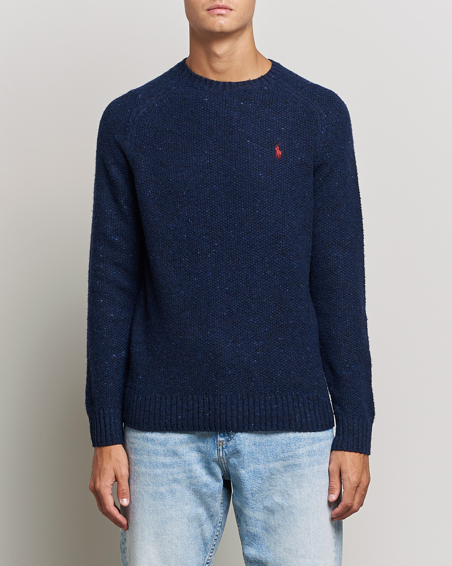 Herre |  | Polo Ralph Lauren | Wool Donegal Knitted Sweater Navy