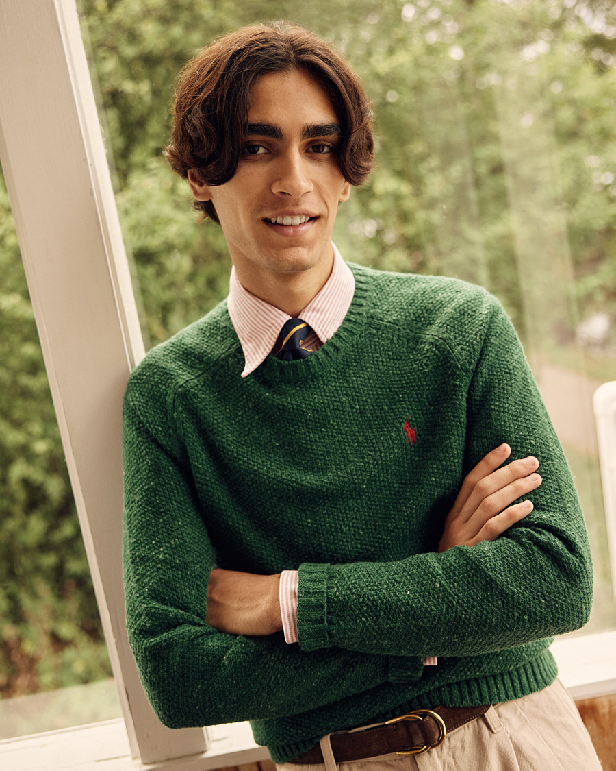 Herre | Trøjer | Polo Ralph Lauren | Wool Donegal Knitted Sweater Forest Green