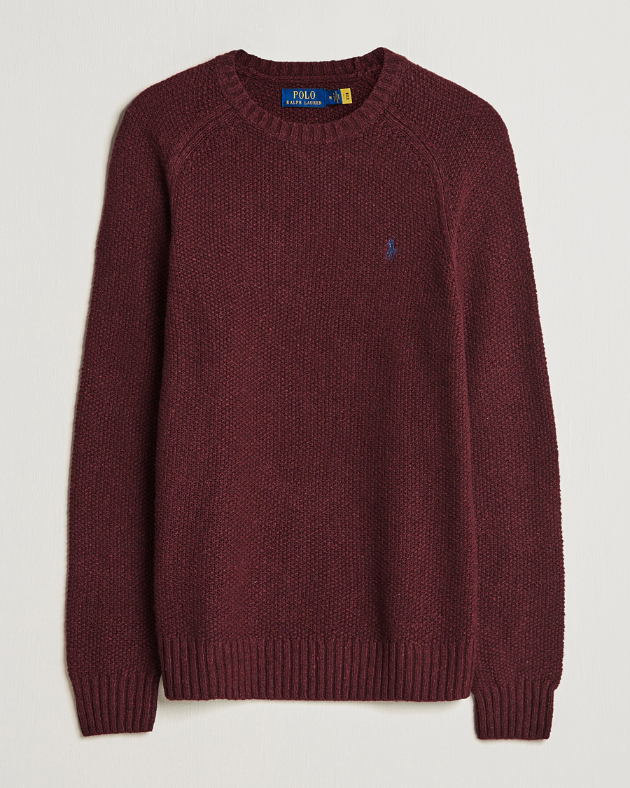 Herre | Trøjer | Polo Ralph Lauren | Wool Donegal Knitted Sweater Burgundy
