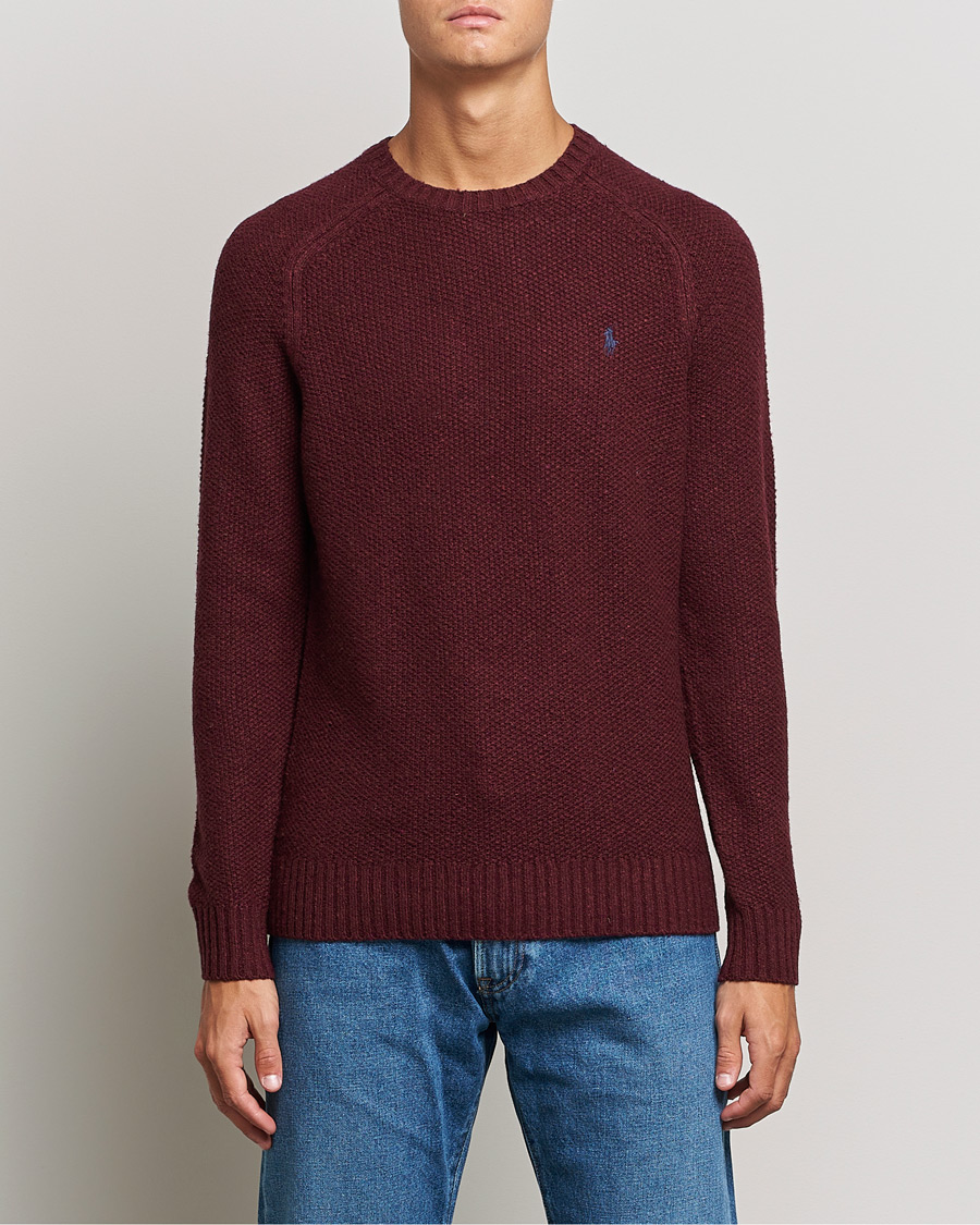 Herre | Trøjer | Polo Ralph Lauren | Wool Donegal Knitted Sweater Burgundy