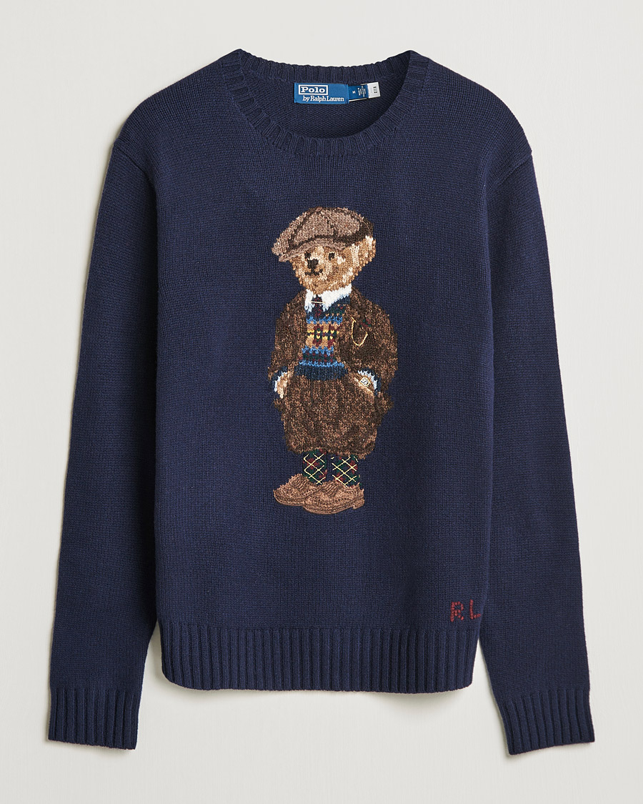 Herre | Trøjer | Polo Ralph Lauren | Wool Heritage Bear Knitted Sweater Navy