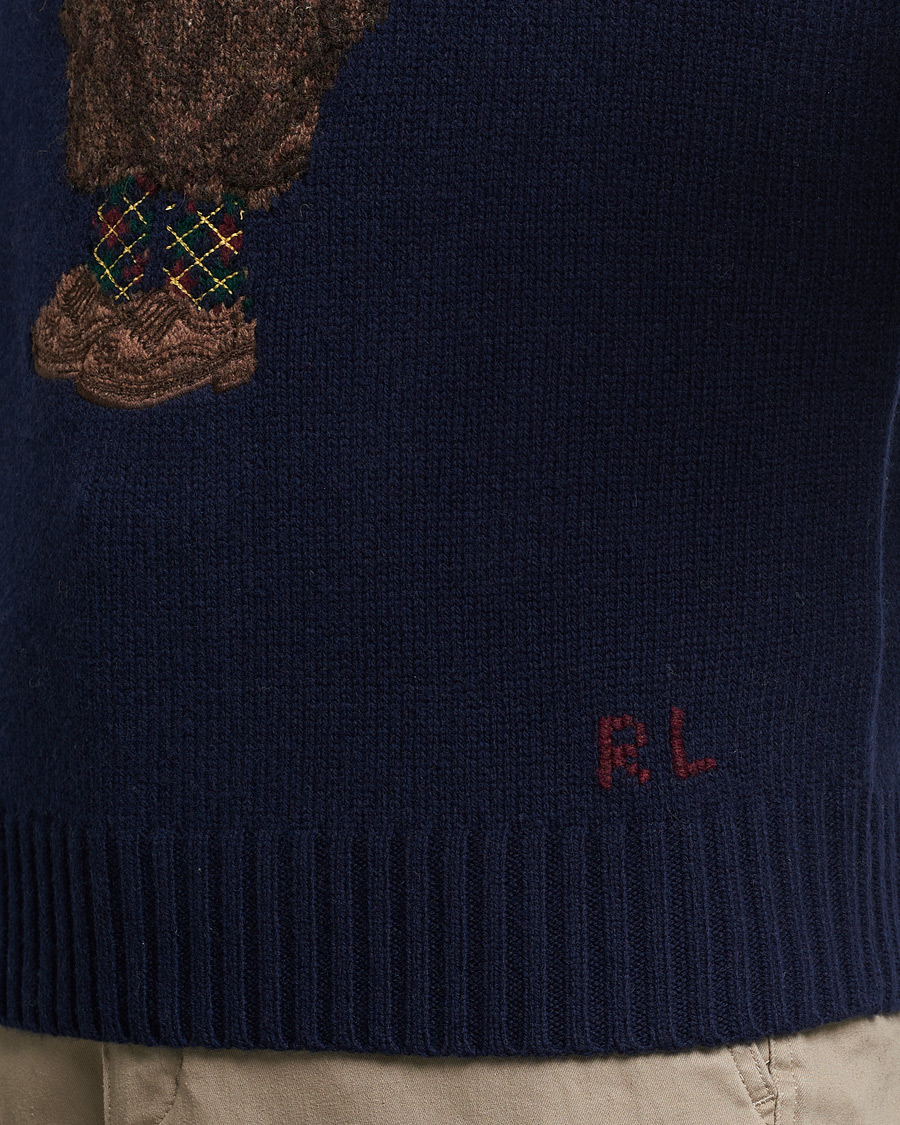 Herre | Trøjer | Polo Ralph Lauren | Wool Heritage Bear Knitted Sweater Navy