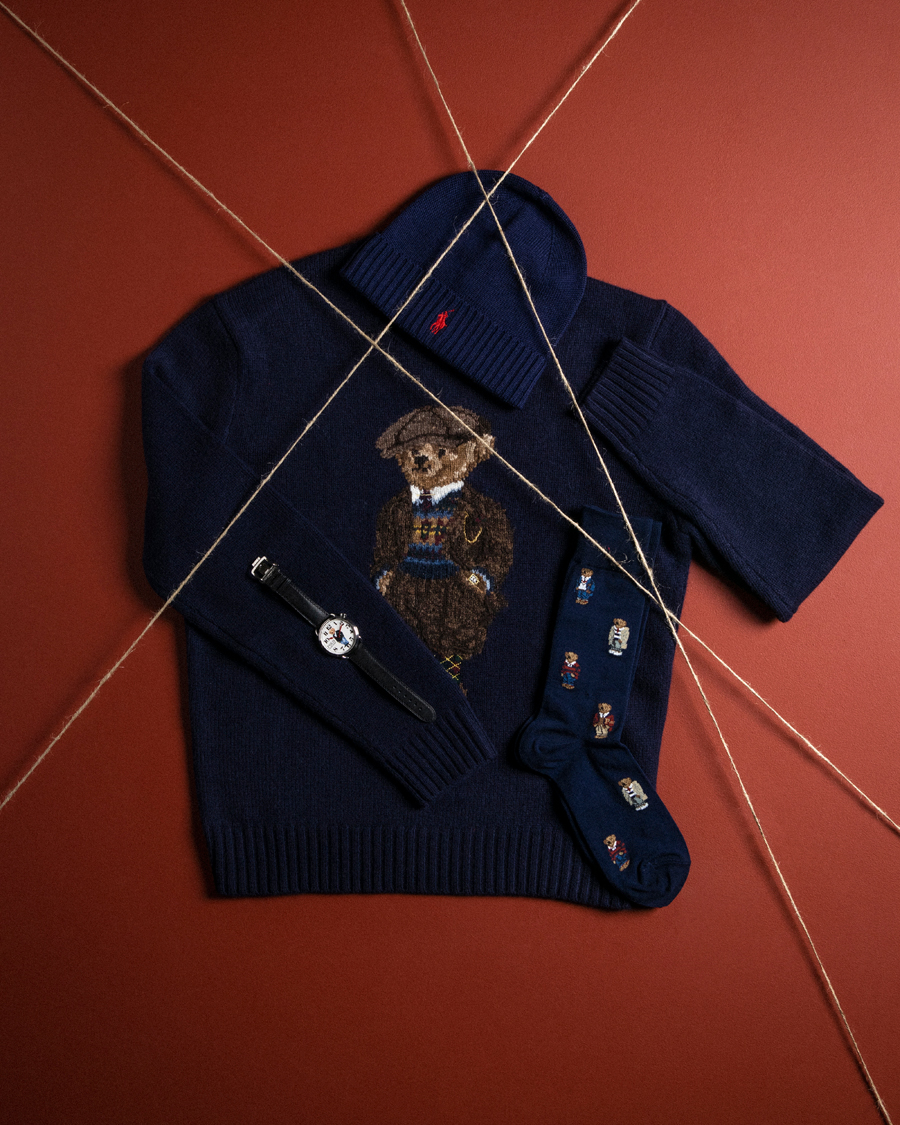 Herre | Trøjer | Polo Ralph Lauren | Wool Heritage Bear Knitted Sweater Navy