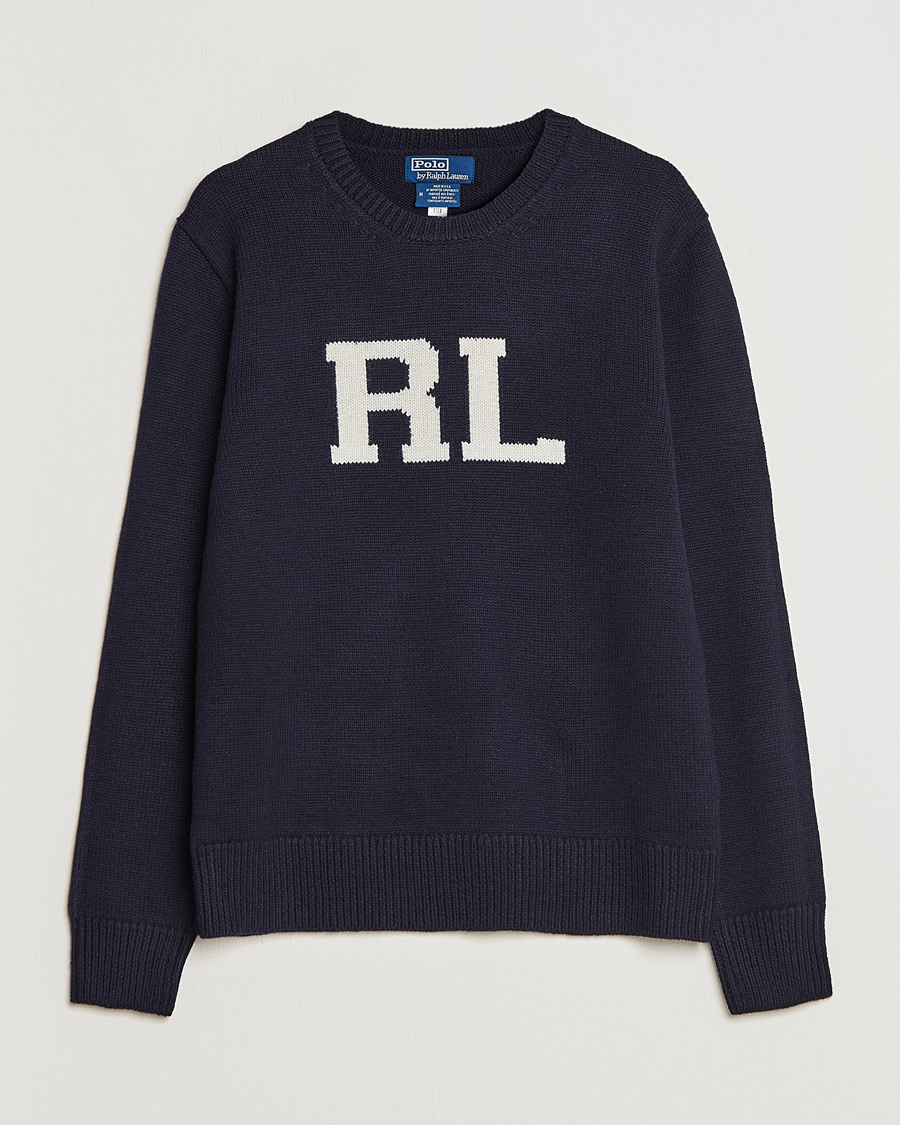 Herre | Trøjer | Polo Ralph Lauren | Wool Logo Knitted Sweater Hunter Navy