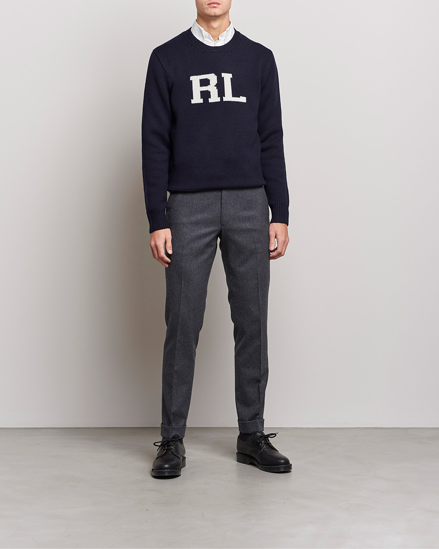 Herre | Trøjer | Polo Ralph Lauren | Wool Logo Knitted Sweater Hunter Navy