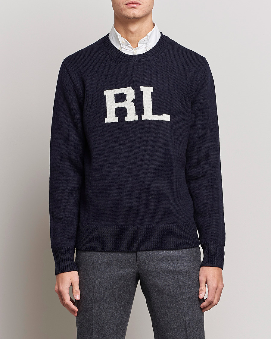 Herre | Trøjer | Polo Ralph Lauren | Wool Logo Knitted Sweater Hunter Navy