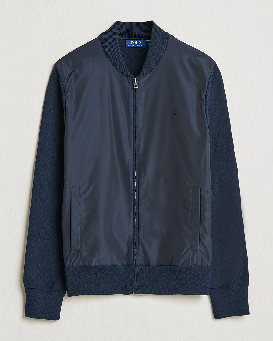 Herre | Trøjer | Polo Ralph Lauren | Cotton Hybrid Full-Zip Sweater Piper Navy