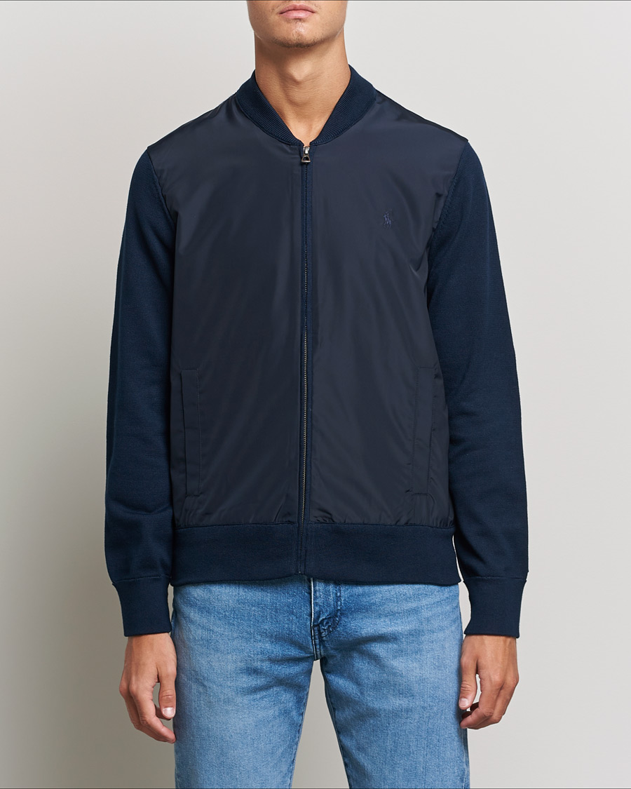 Herre | Trøjer | Polo Ralph Lauren | Cotton Hybrid Full-Zip Sweater Piper Navy