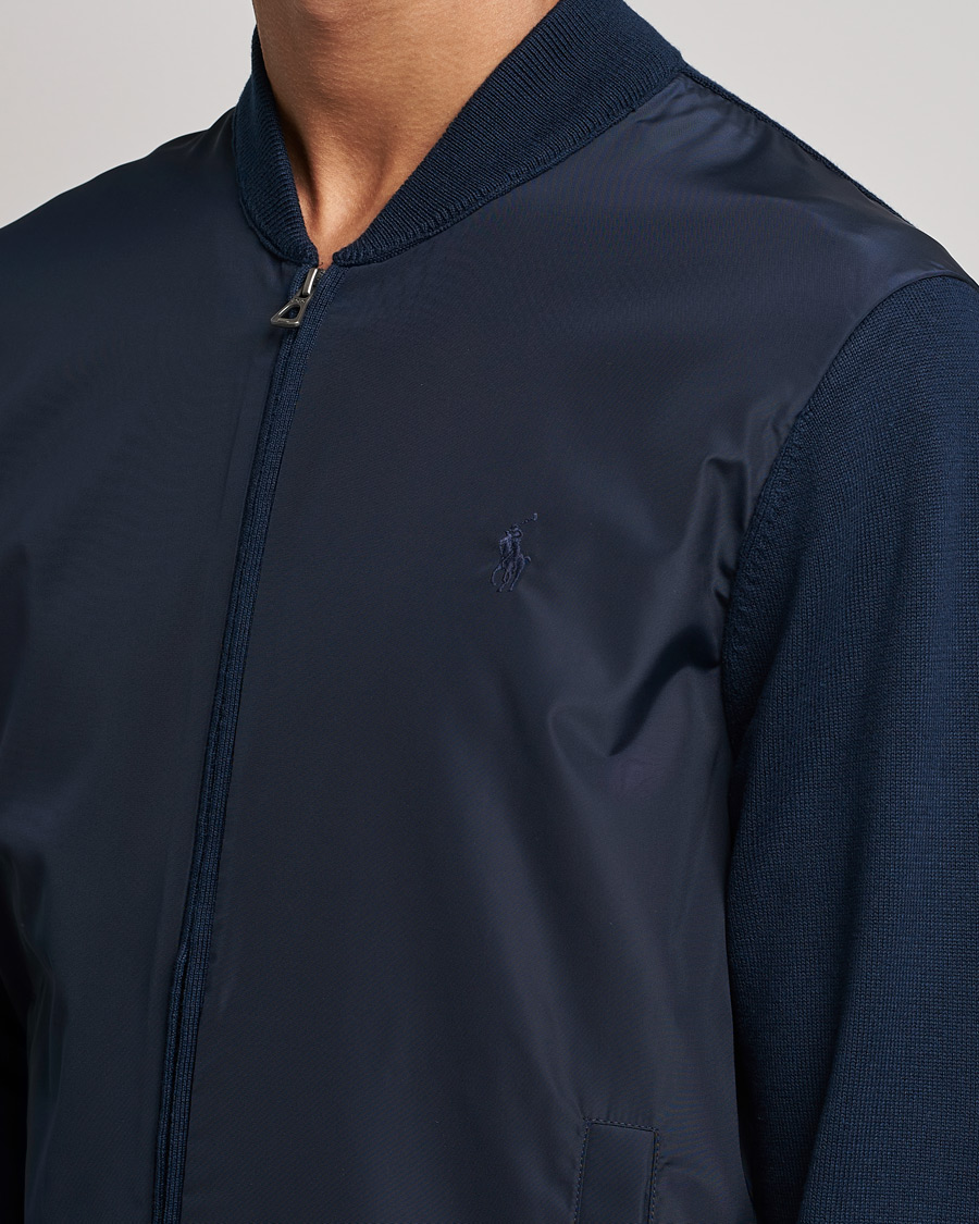 Herre | Trøjer | Polo Ralph Lauren | Cotton Hybrid Full-Zip Sweater Piper Navy