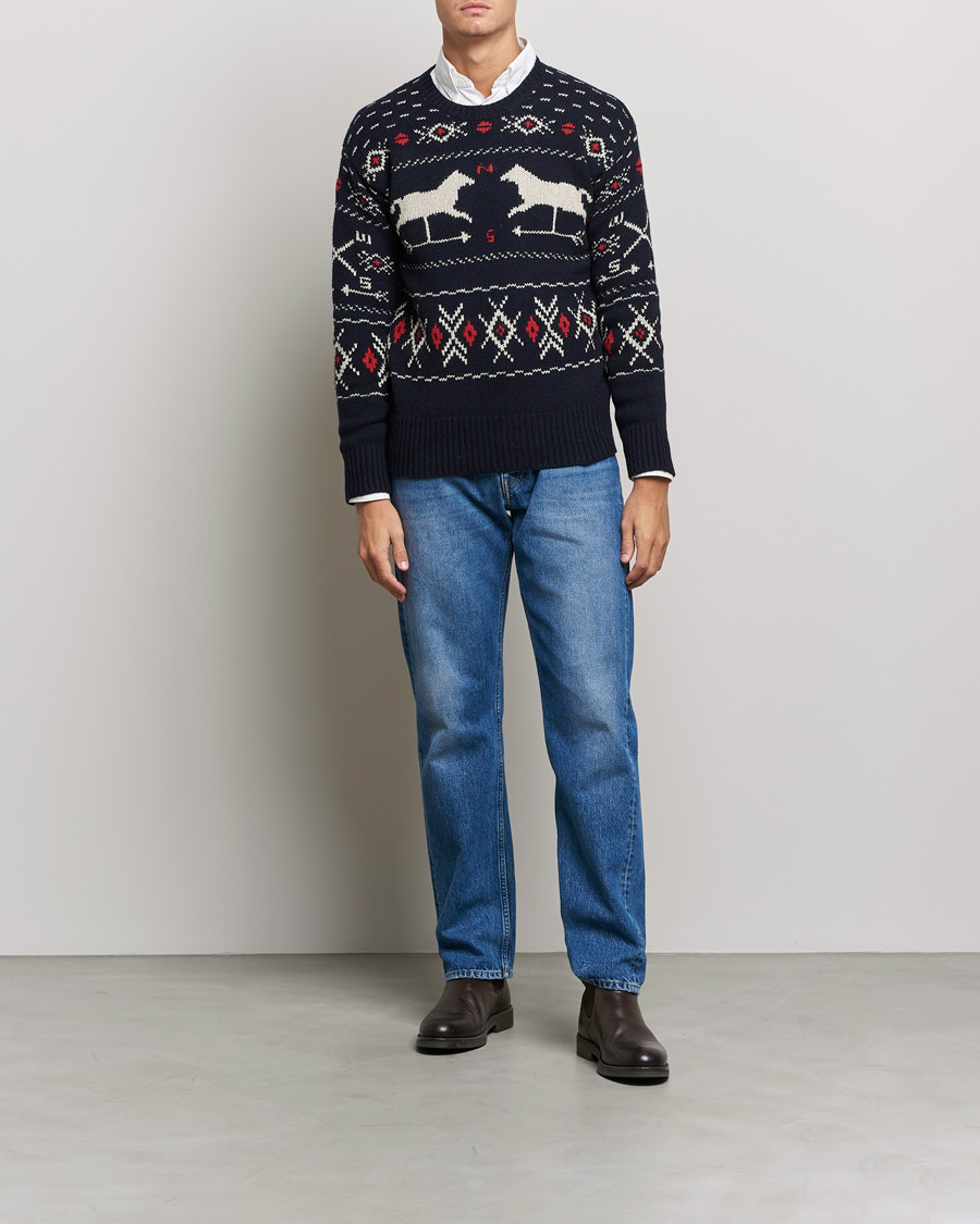 Herre | Trøjer | Polo Ralph Lauren | Wool Winter Knitted Sweater Navy Multi