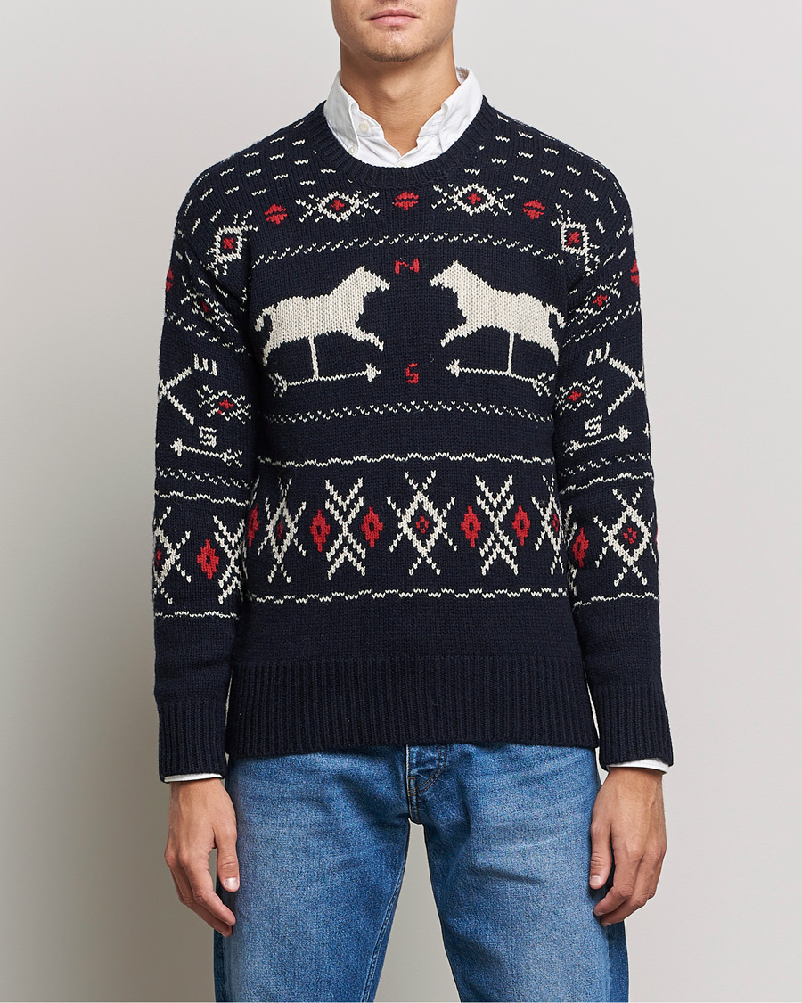 Herre | Trøjer | Polo Ralph Lauren | Wool Winter Knitted Sweater Navy Multi